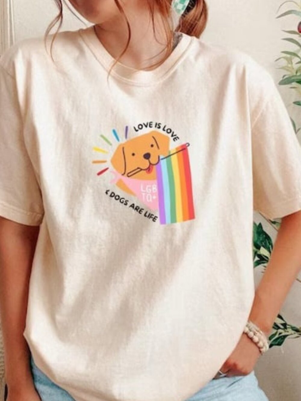 Love Is Love Pride Shirt, Rainbow Dog Tee, LGBTQ Pride Shirt Gift